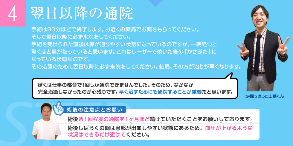 ④翌日以降の通院